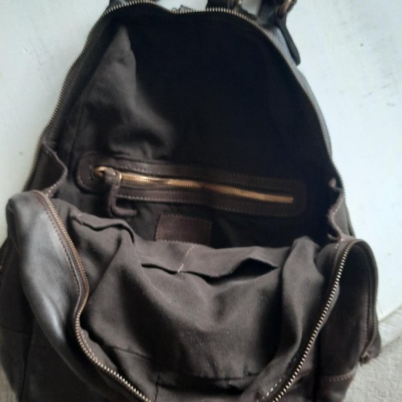 Antonella Ferrante dark brown leather backpack from Italy - Picture 3 of 5